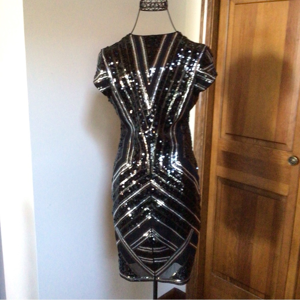 Express sequined deep V minidress, Small - Picture 5 of 10